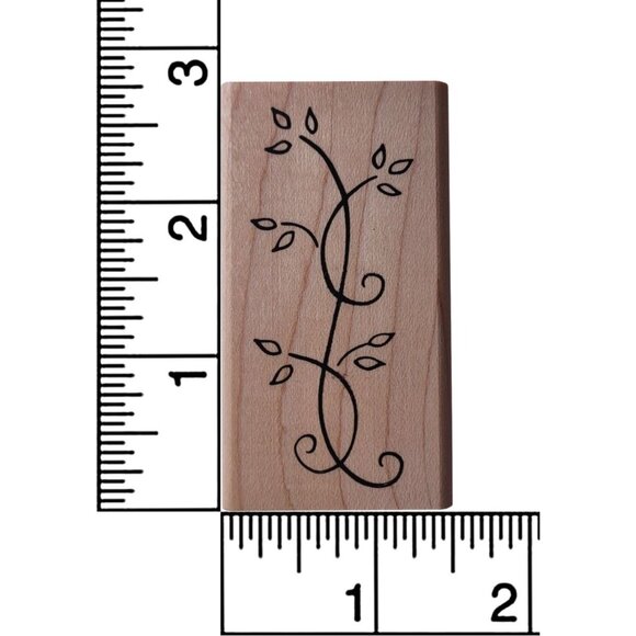 Decorative Tree Branch Rubber Stamp Wooden Block By DeNami Design - Picture 3 of 4